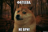 фатеева, не ври!