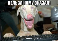 нельзя кому сказал! 