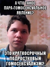 а что такое пара-гомосексуальное явление? это краткосрочный подростковый гомосексуализм?