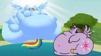 Создать мем Big Blobby Rainbow Dash and Fat Twilight Sparkle