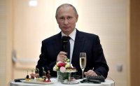 Создать мем Путин за столом
