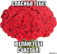 спасибо тебе! желаю тебе счастья!