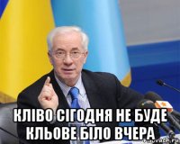  кліво сігодня не буде кльове біло вчера