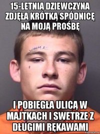 15-letnia dziewczyna zdjęła krótką spódnicę na moją prośbę i pobiegła ulicą w majtkach i swetrze z długimi rękawami