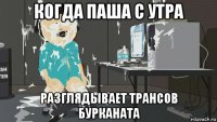 когда паша с утра разглядывает трансов бурканата
