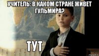 учитель: в каком стране живет гульмира? 