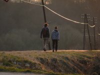 Создать мем Два мальчика идут