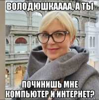 володюшкаааа, а ты починишь мне компьютер и интернет?