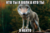 кто ты я волк а кто ты я некто