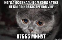 когда осознал что у кондратия не было новых треков уже 87665 минут