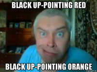 black up-pointing red black up-pointing orange