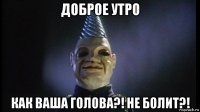 доброе утро как ваша голова?! не болит?!