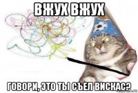 вжух вжух говори, это ты съел вискас?