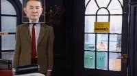 Создать мем Khaltmaagiin  Battulga walking out the hairdressers in Mr Bean 2