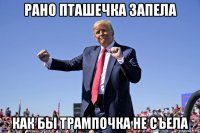 рано пташечка запела как бы трампочка не съела