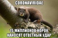coronaviridae 15 миллионов норок наносят ответный удар