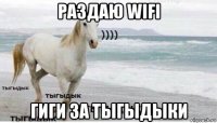 раздаю wifi гиги за тыгыдыки