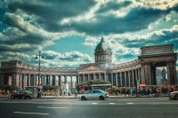 Создать мем Казанский Собор в Петербурге