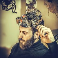 Создать мем Механический мозг тупого дебила