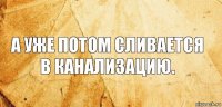 а уже потом сливается в канализацию.