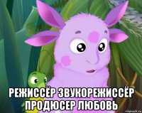  режиссёр звукорежиссёр продюсер любовь