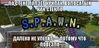 по стене ползёт крипак, волосатый как стекло далеко не улетит — потому что повезло