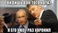 видишь вон того кота? я его уже 7 раз хоронил
