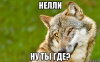 нелли ну ты где?