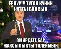 ернур!!! туган кунин кутты болсын омирдеге бар жаксылыкты тилеймын