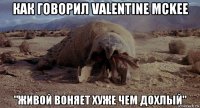 как говорил valentine mckee "живой воняет хуже чем дохлый"