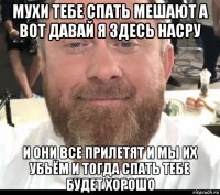 мухи тебе спать мешают а вот давай я здесь насру и они все прилетят и мы их убьём и тогда спать тебе будет хорошо