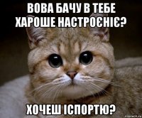 вова бачу в тебе хароше настроєніє? хочеш іспортю?