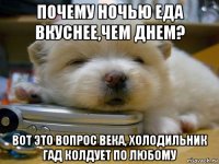 почему ночью еда вкуснее,чем днем? вот это вопрос века, холодильник гад колдует по любому