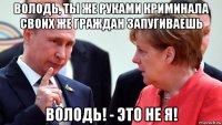 володь, ты же руками криминала своих же граждан запугиваешь володь! - это не я!