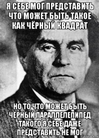 я себе мог представить что может быть такое как чёрный квадрат но то что может быть чёрный параллелепипед такого я себе даже представить не мог