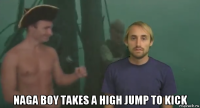  naga boy takes a high jump to kick