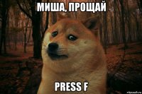 миша, прощай press f