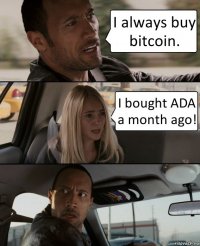 I always buy bitcoin. I bought ADA a month ago!