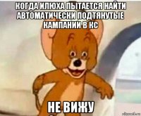 когда илюха пытается найти автоматически подтянутые кампании в кс не вижу