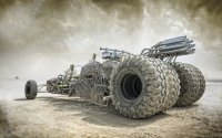 Создать мем Доисторическая  тачка