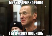 мурик, тебе хорошо ты в жопу любишь