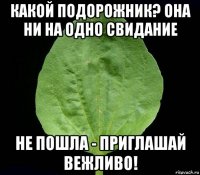 какой подорожник? она ни на одно свидание не пошла - приглашай вежливо!