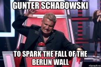 gunter schabowski to spark the fall of the berlin wall