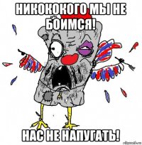 никококого мы не боимся! нас не напугать!