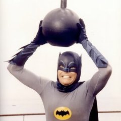 Batman with a bomb