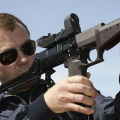 Medvedev with a gun