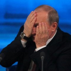 Putin closed his face