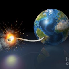 Earth-globe-with-a-fuse-lighted-leonello-calvetti