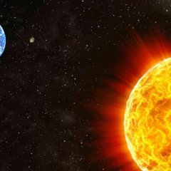 The sun star is close to the earth in space