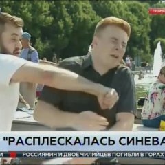 ВДВшник вдарив журналіста в прямому ефірі